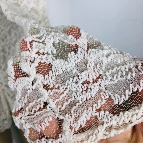 Free People Cream Flirt For You Lace Mini Dress size M - Picture 7 of 7